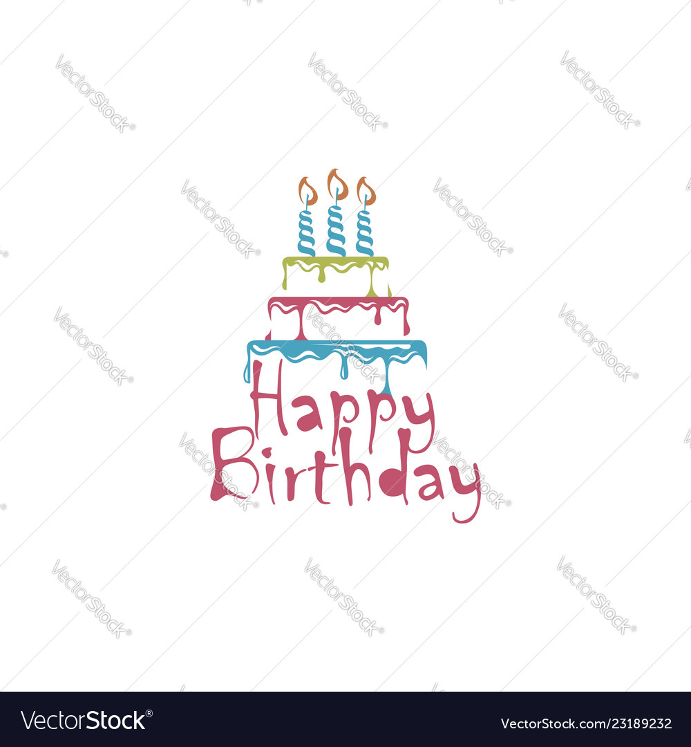 Birthday cake design Royalty Free Vector Image