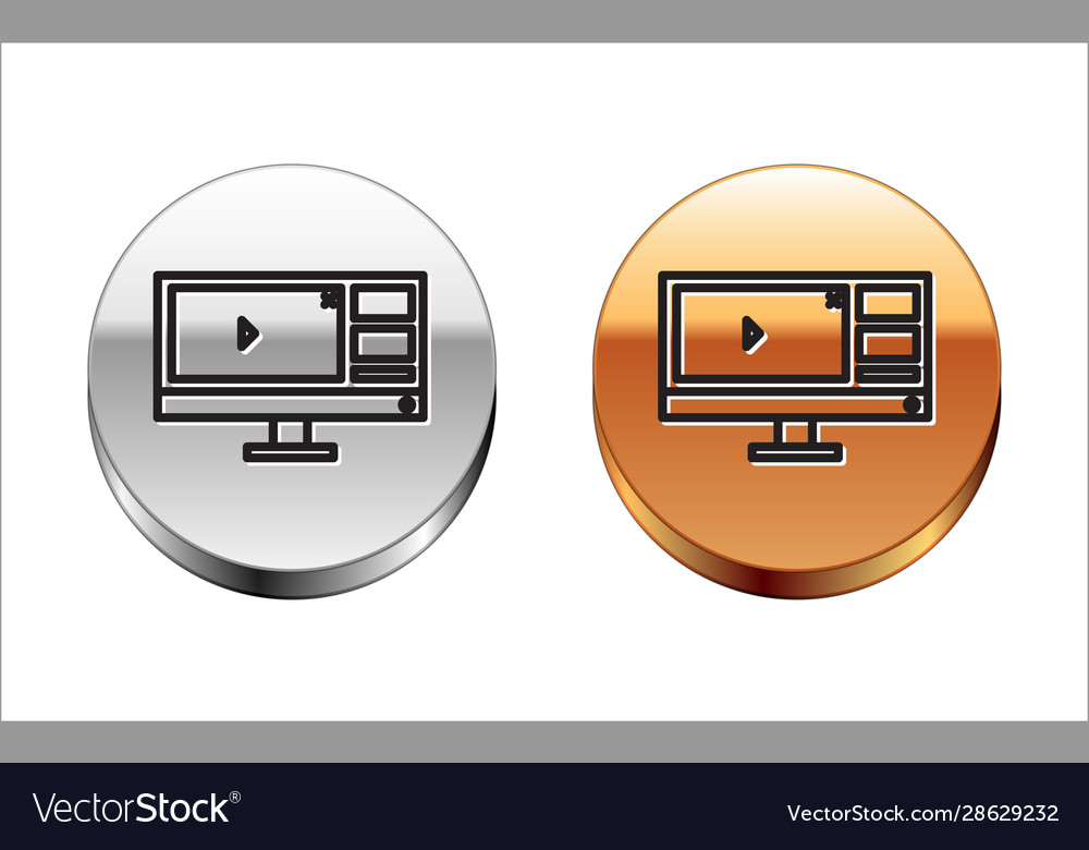 Black line video recorder or editor software Vector Image Black line video recorder or editor software