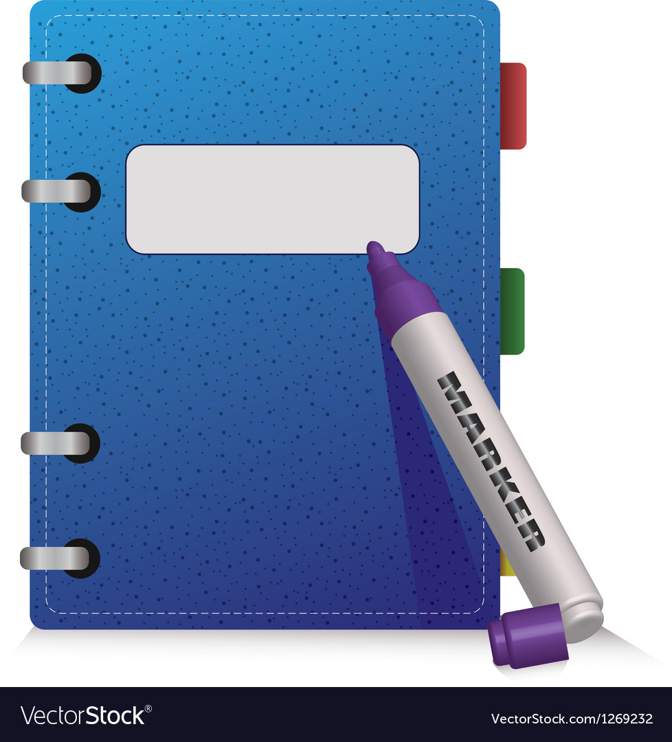 Blue diary Royalty Free Vector Image VectorStock