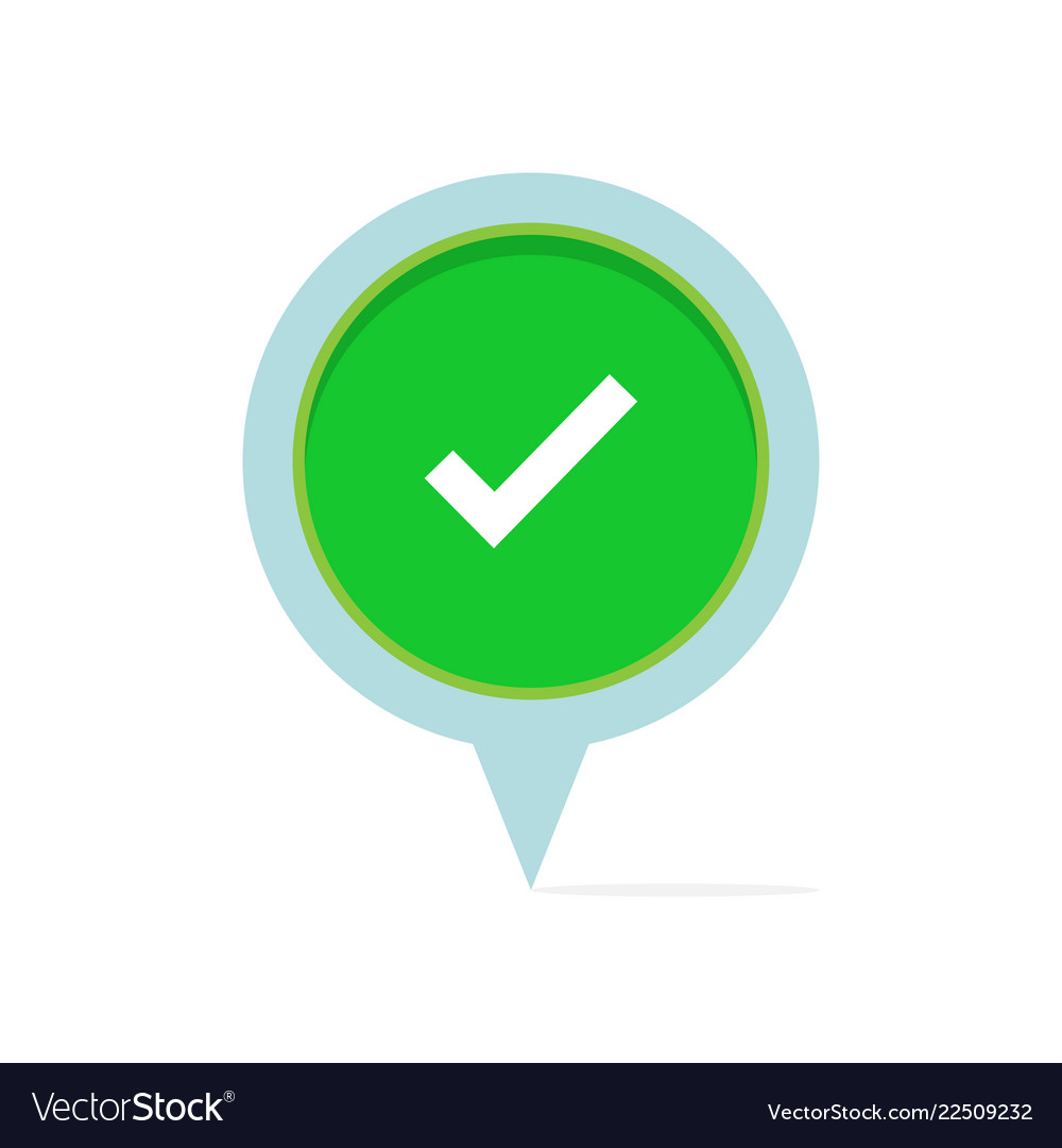 Prüfen Sie Markierung mit Kartenzeiger auf leerem Hintergrund vector image Prüfen Sie Markierung mit Kartenzeiger auf leerem Hintergrund