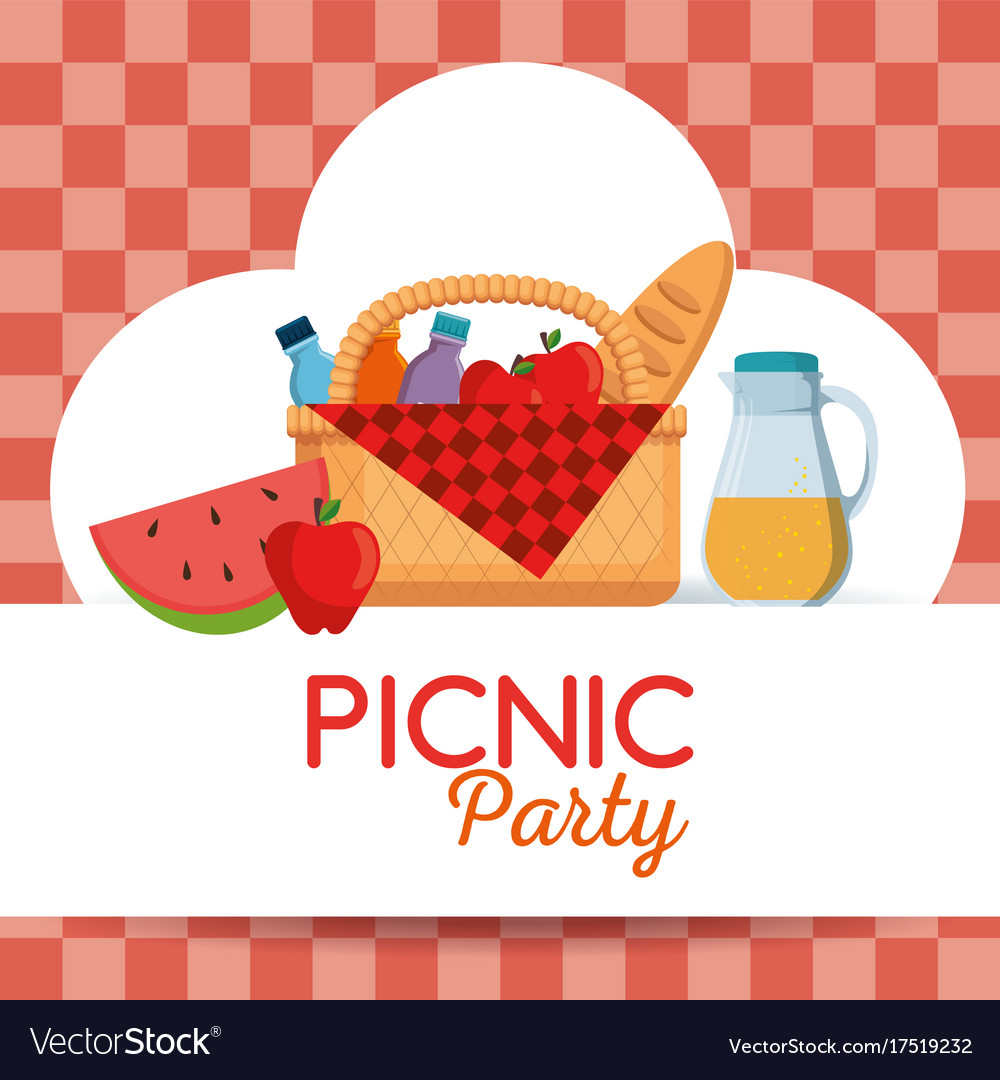 Colorful picnic party poster