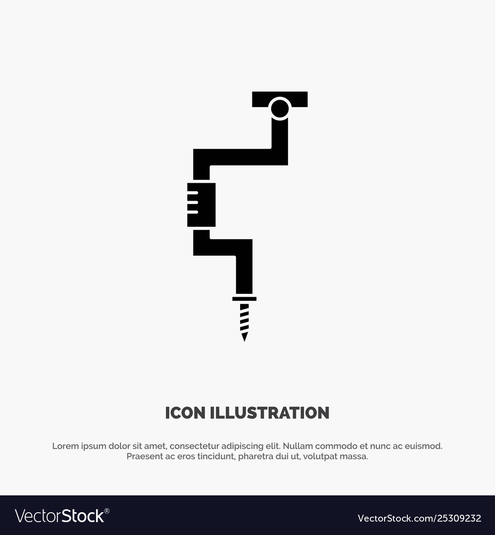 Drill carpenter tool well solid glyph icon