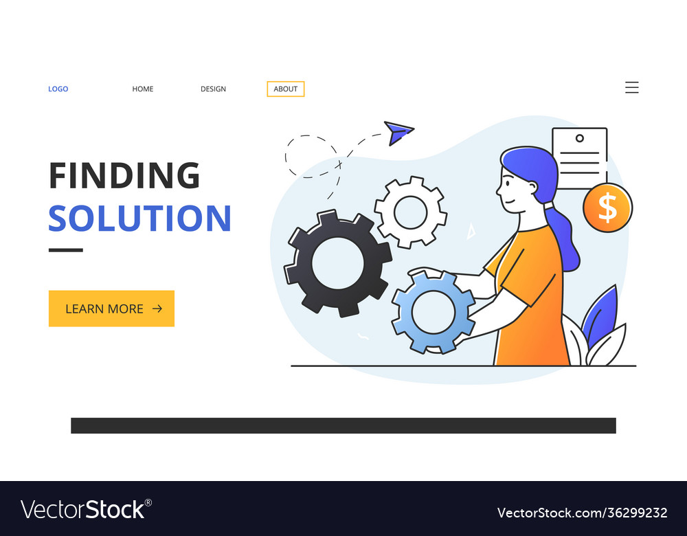 Finding solution abstract concept vector image Finding solution abstract concept