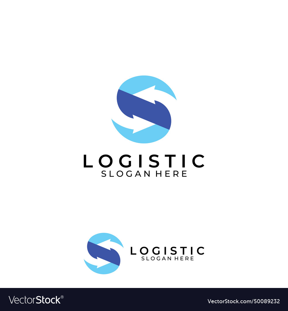 Logistics company logo arrow icon fast