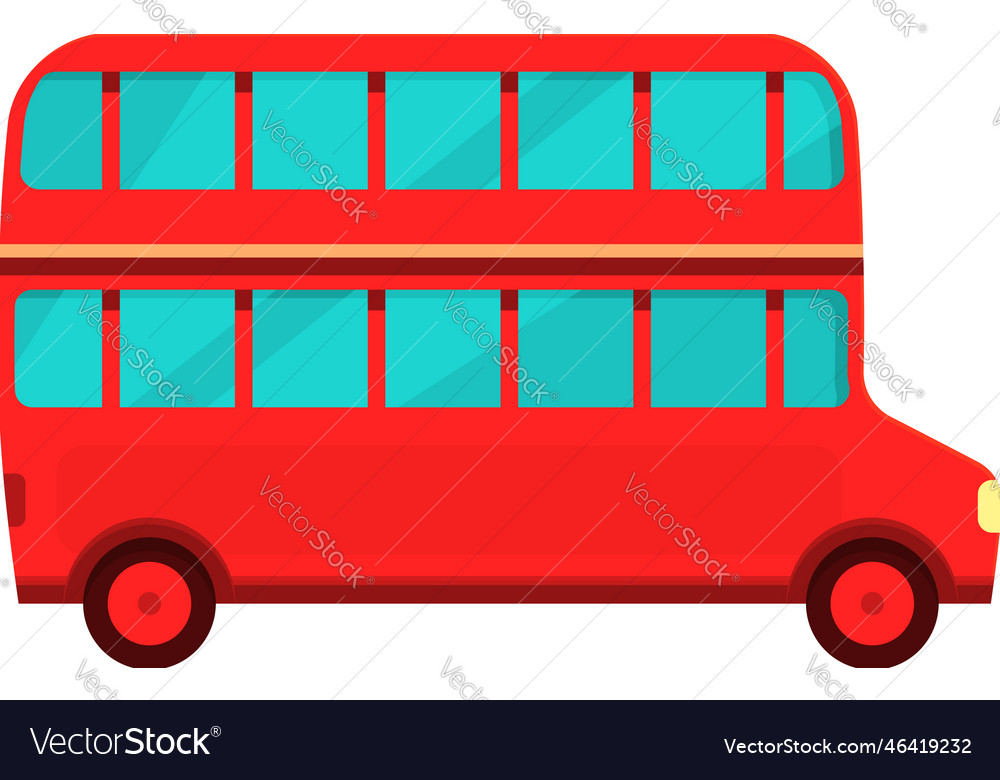 London Bus Tourist Icon Cartoon England Royalty Free Vector