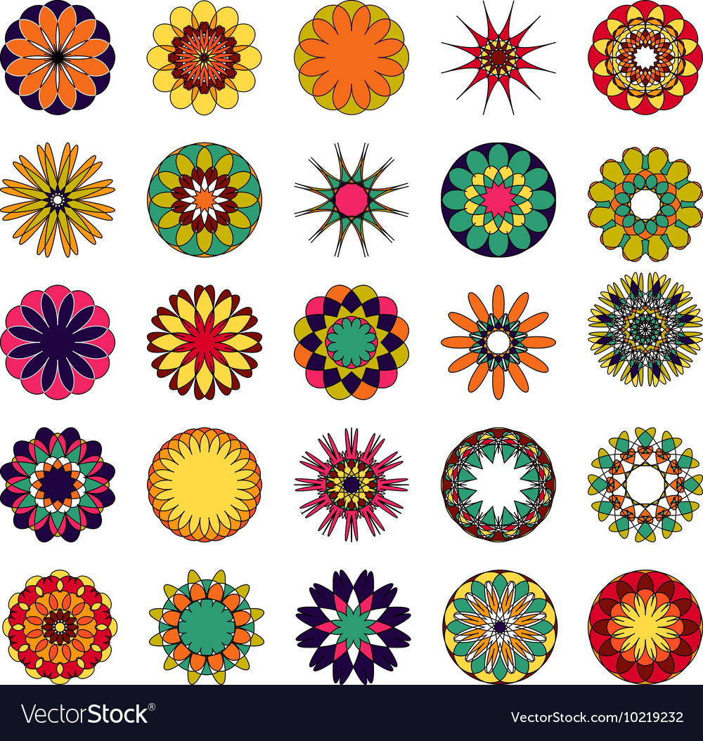 Download Mandalas Colored mandala set Royalty Free Vector Image