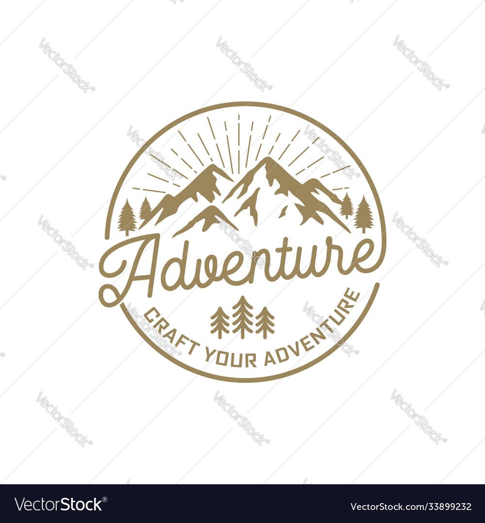 Mountains logo design template Royalty Free Vector Image