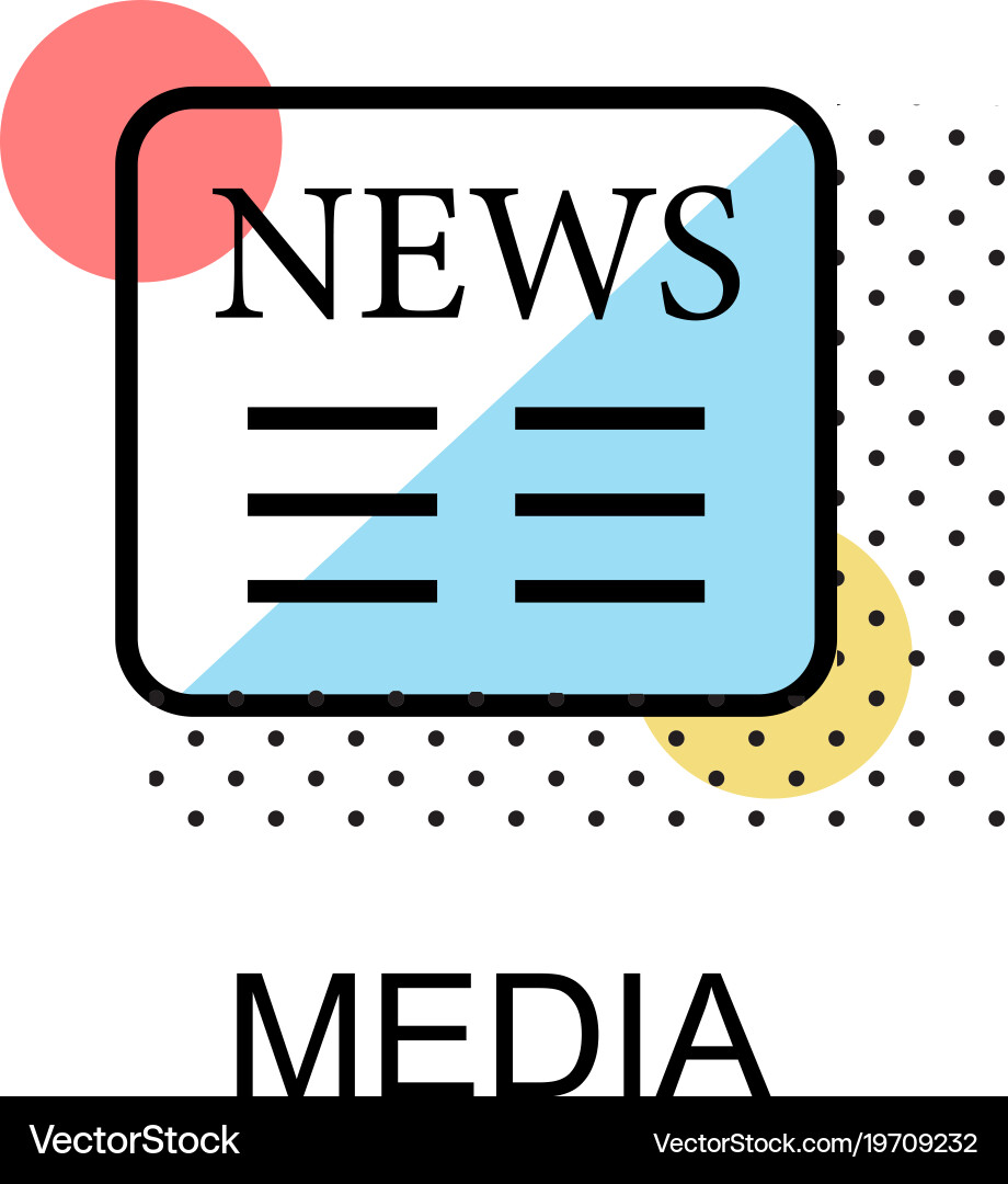News icon for media on white background Royalty Free Vector