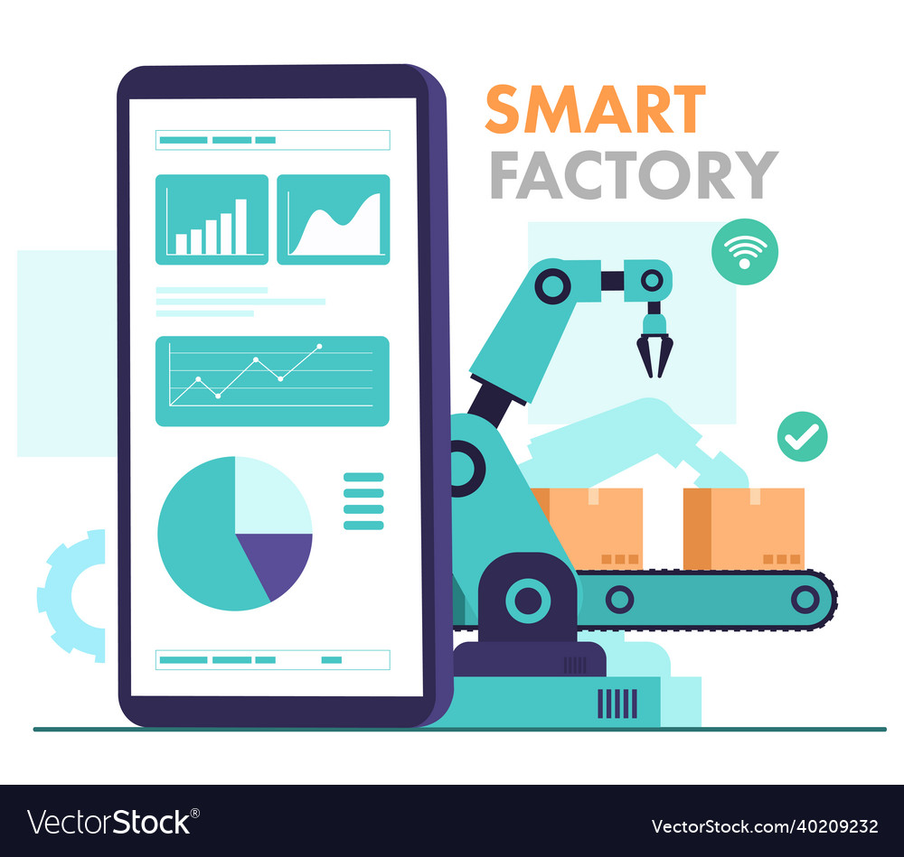 Operation of mechanical and process vector image Operation of mechanical and process