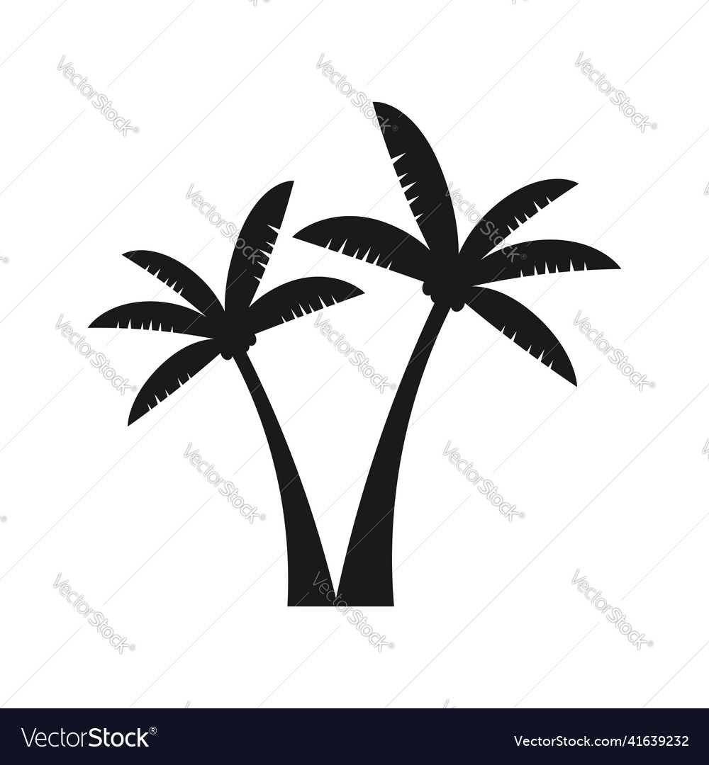 Palm trees flat style on white background Vector Image