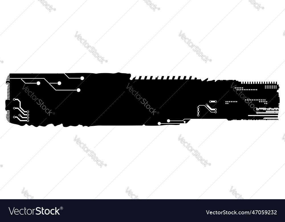 Rectangular design element silhouette in tech