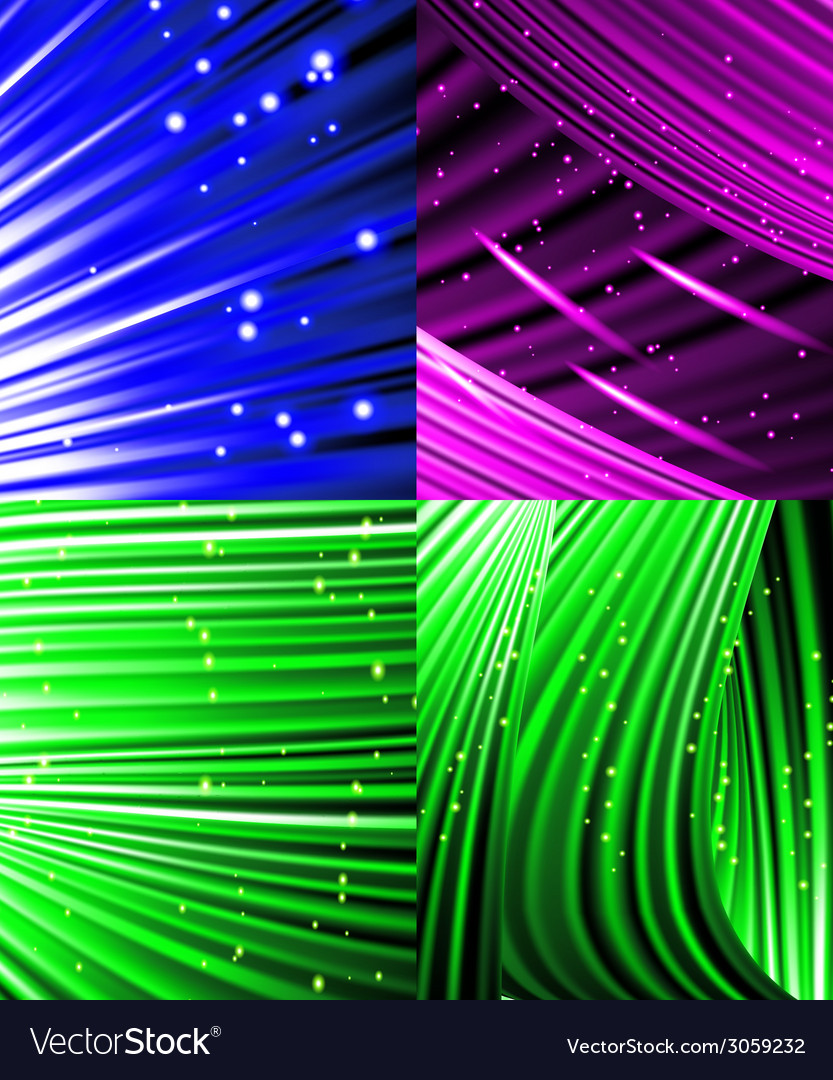 Set of abstract luminous rays background
