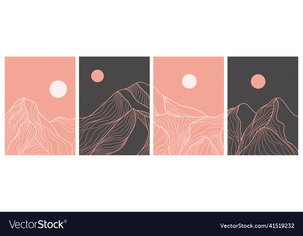 Set of creative minimalist modern line art print Vector Image