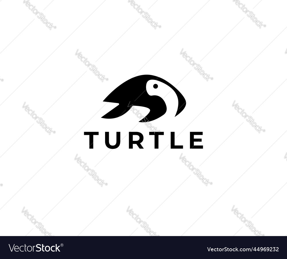 Einfache negative Raumschildkröte Logo Design Template vector image Einfache negative Raumschildkröte Logo Design Template