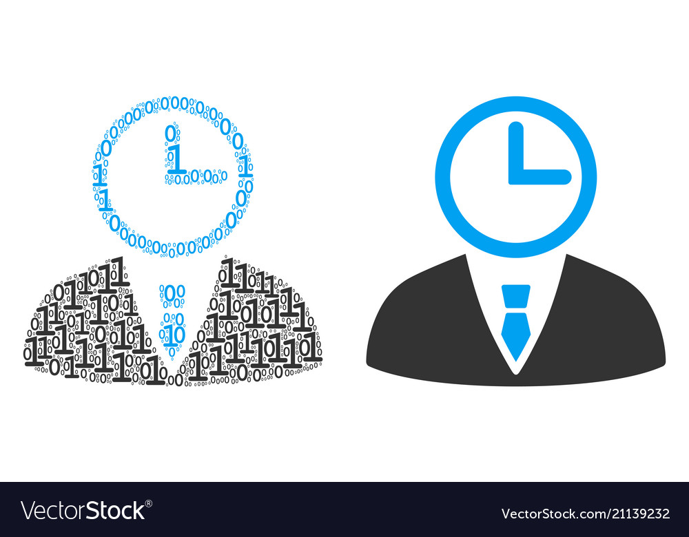 Zeitmanager-Zusammensetzung von binären Ziffern vector image Zeitmanager-Zusammensetzung von binären Ziffern