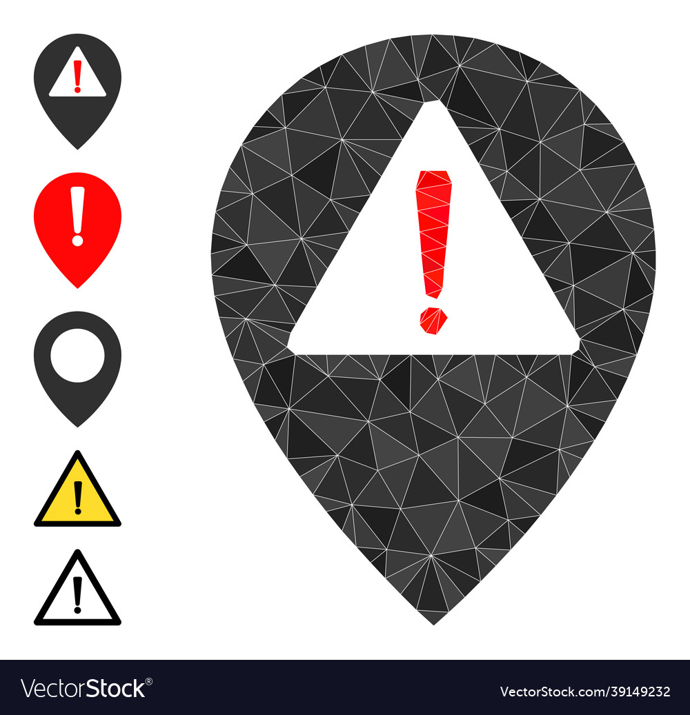 Warning map pointer triangle icon and other icons Vector Image Warning map pointer triangle icon and other icons