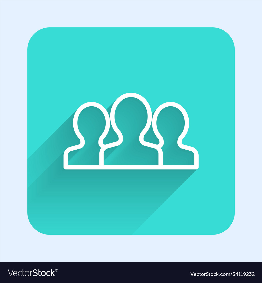 White line users group icon isolated with long vector image White line users group icon isolated with long