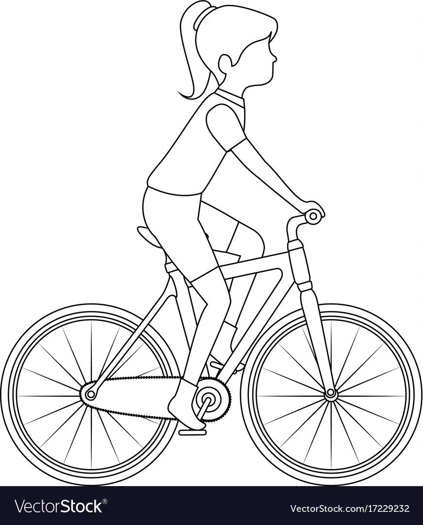 Woman cyclist riding a bicycle