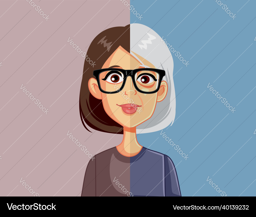 Young and old woman concept Royalty Free Vector Image
