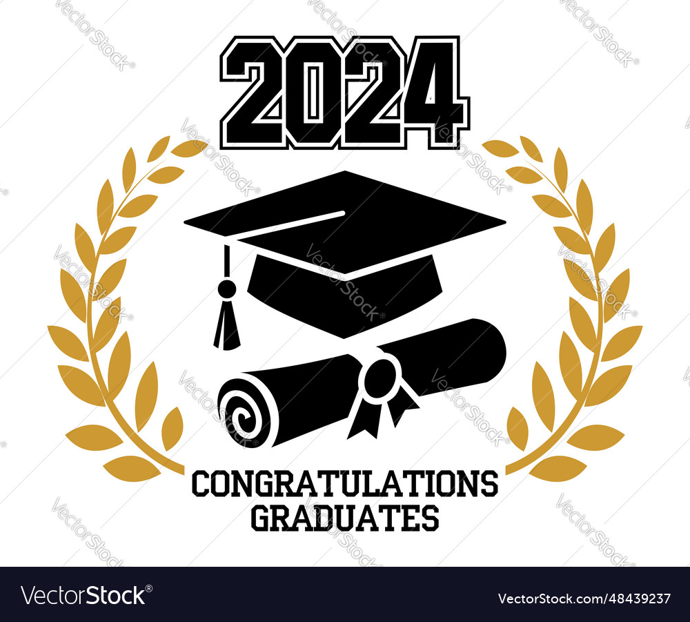 2024 graduate class logo Royalty Free Vector Image