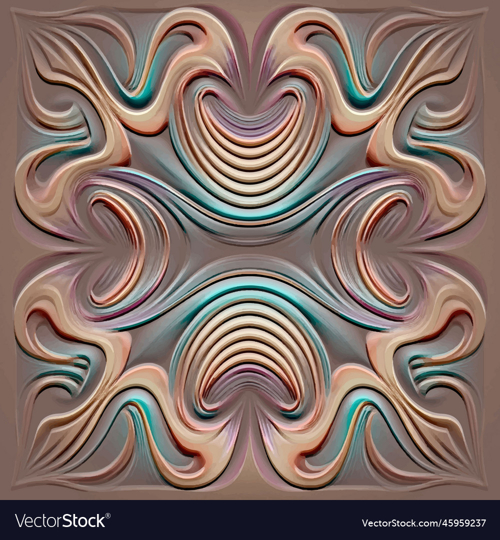 3d textured fractals seamless pattern embossed Vector Image 3d textured fractals seamless pattern embossed