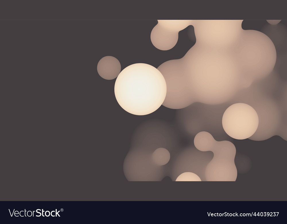 Abstract 3d fluid metaball shape with beige balls