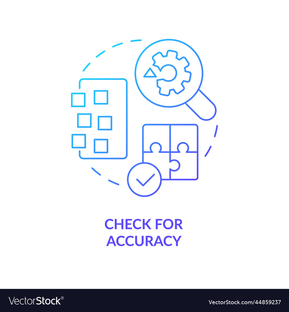 Check for accuracy blue gradient concept icon Vector Image