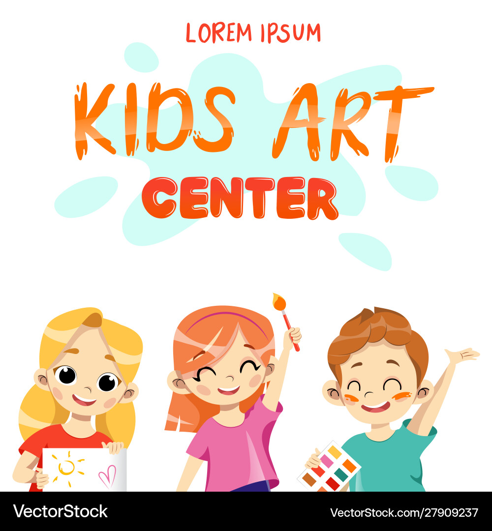 Children Creativity Art Center Banner Template Vector Image
