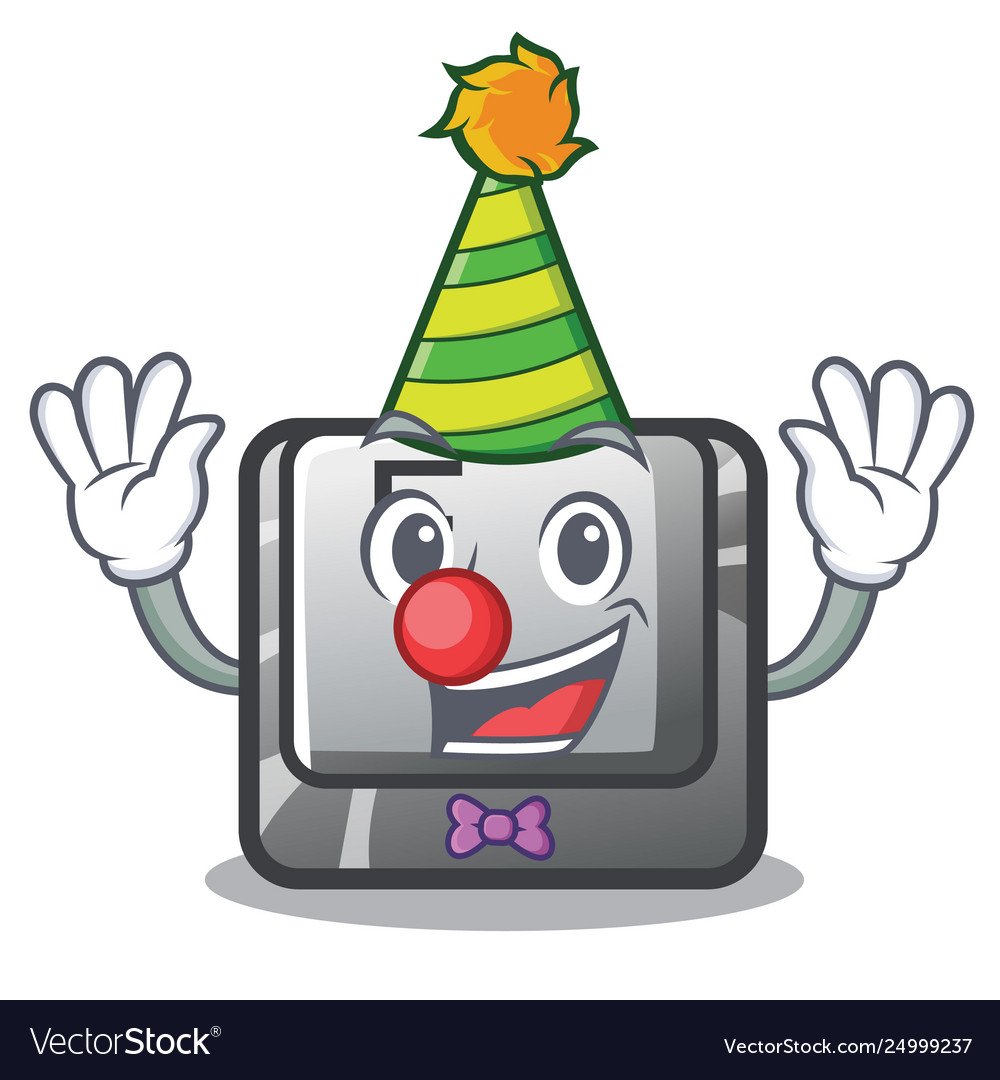 Clown button f on a keyboard cartoon