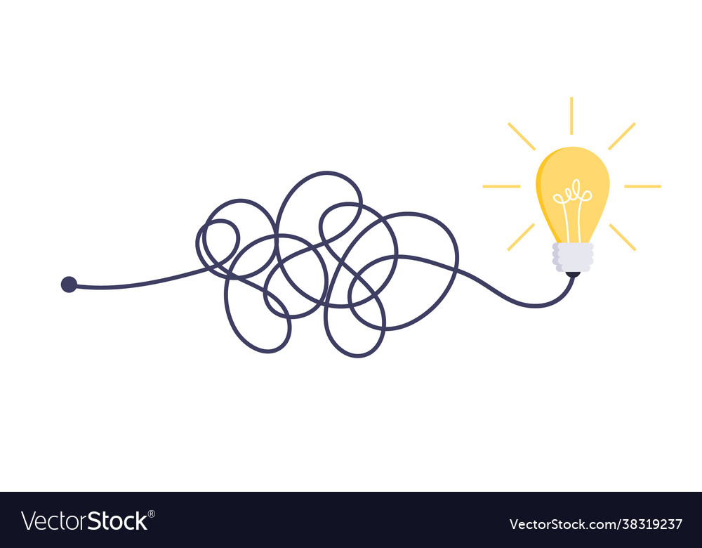 Complex easy simple way from start to idea chaos vector image Complex easy simple way from start to idea chaos