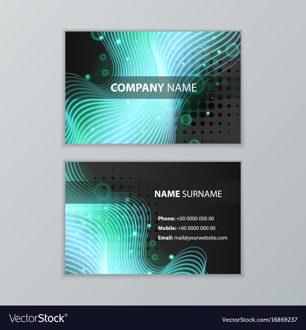 Dark Modern Business Card Design Template Vector Image