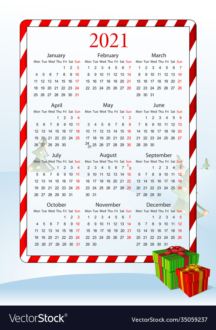 Festive calendar Royalty Free Vector Image - VectorStock