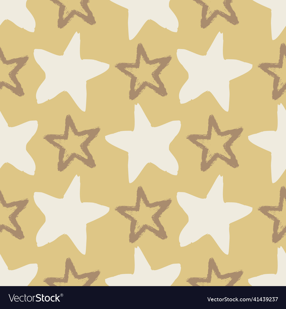 Gender neutral sleepy star seamless Royalty Free Vector