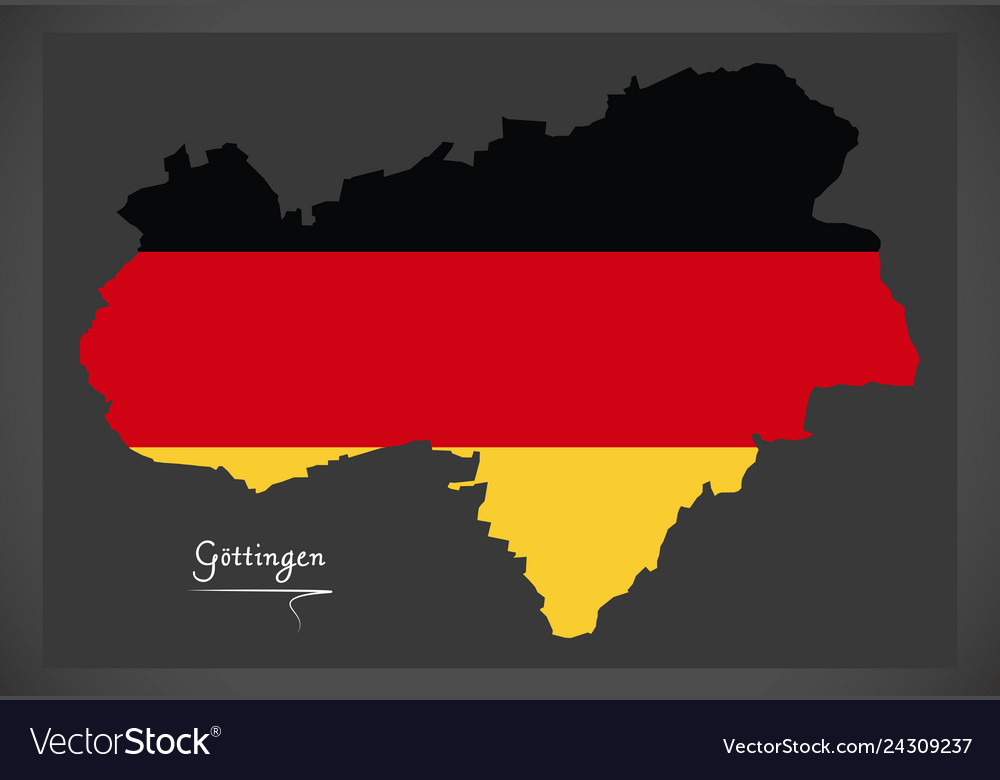 Goettingen city map with german national flag