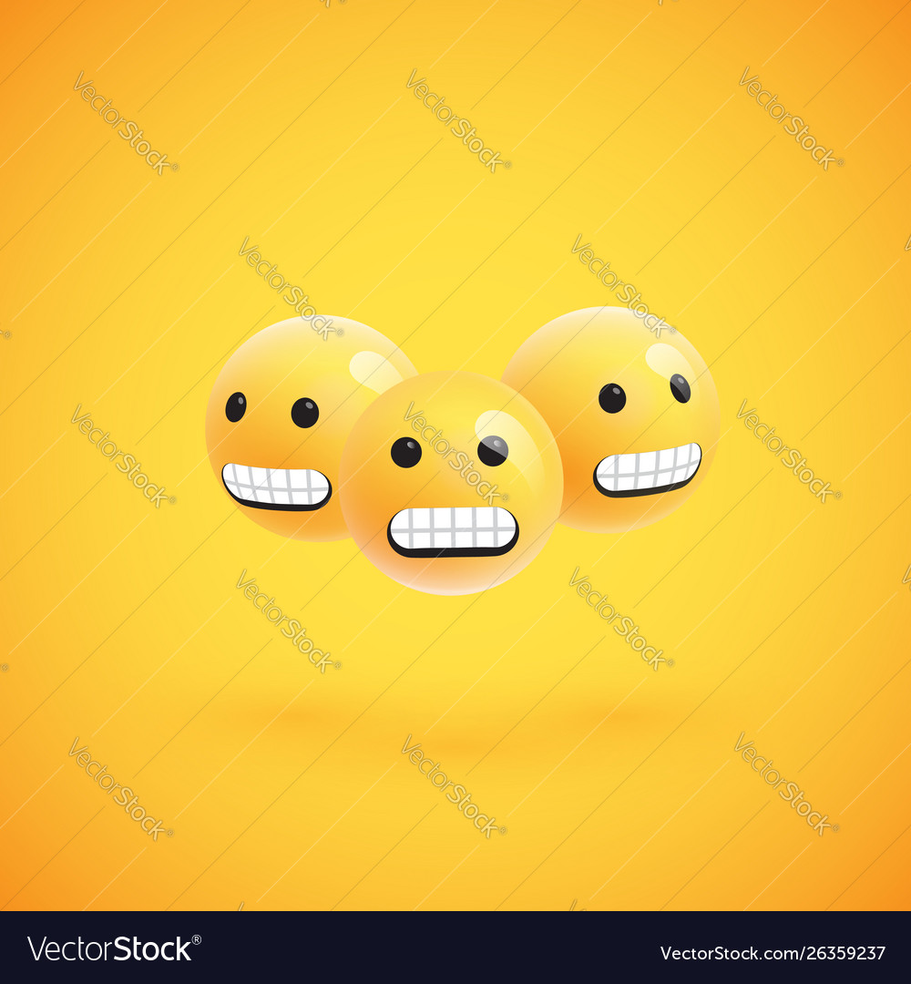 Group high detailed yellow emoticons