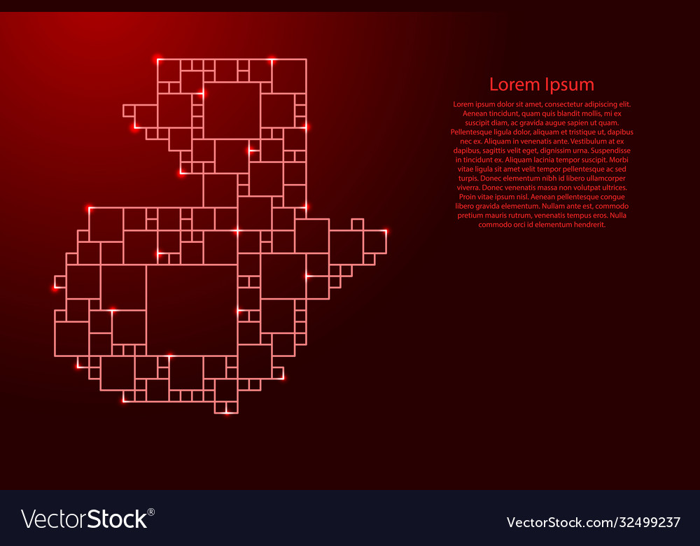 Guatemala map from red pattern a grid vector image Guatemala map from red pattern a grid