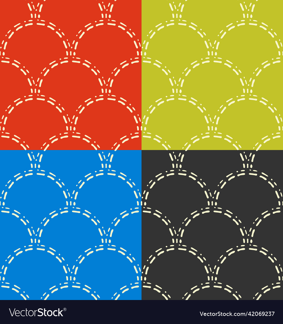 Half circle seamless pattern abstract chain shape vector image Half circle seamless pattern abstract chain shape