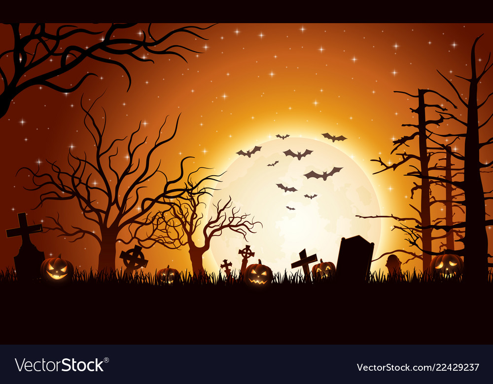 Halloween background with pumpkins vector image Halloween background with pumpkins