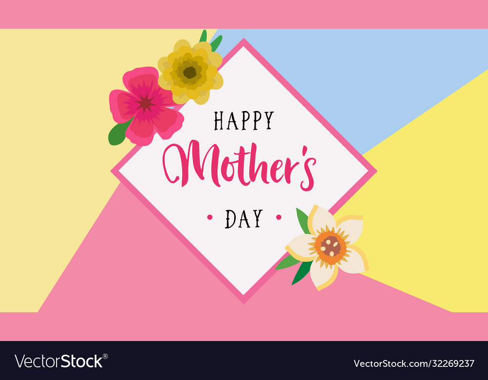 Happy mother s day - lettering and frame Vector Image