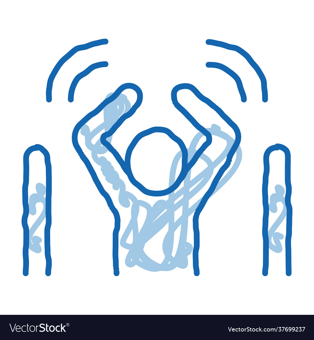 Man not passed warning signal sensors doodle icon Vector Image Man not passed warning signal sensors doodle icon