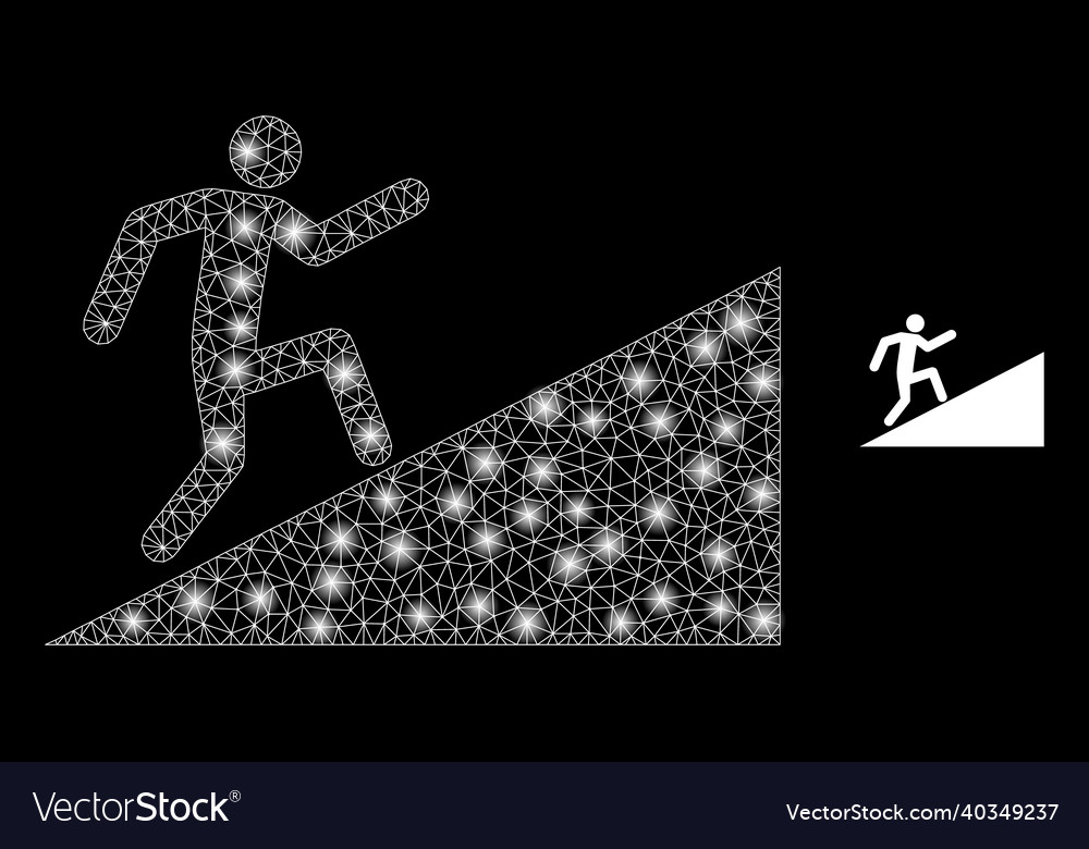 Mesh web cliimb up with light constellation vector image Mesh web cliimb up with light constellation