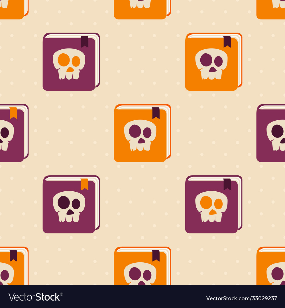 Notebook with skull seamless background vector image Notebook with skull seamless background
