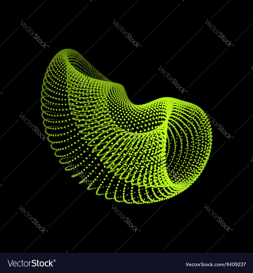 Object with dots abstract 3d connection grid