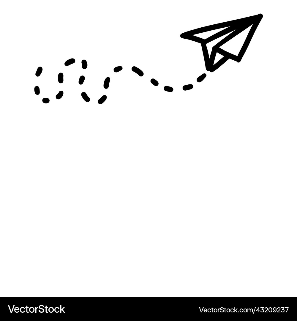 Paper Aeroplane Doodle Simple Planes Ship Vector Image
