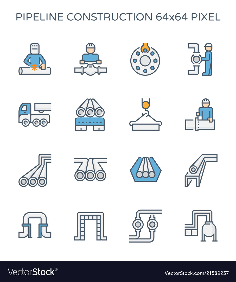 Pipeline Construction Icon Set