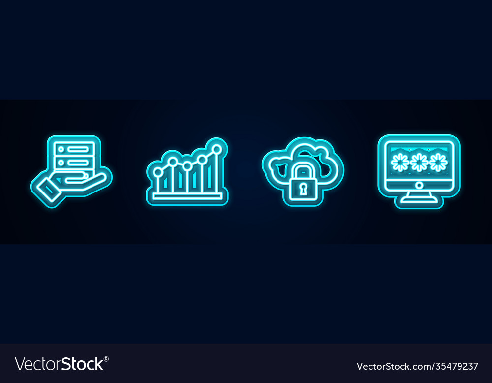 Set line server data web hosting pie chart vector image Set line server data web hosting pie chart