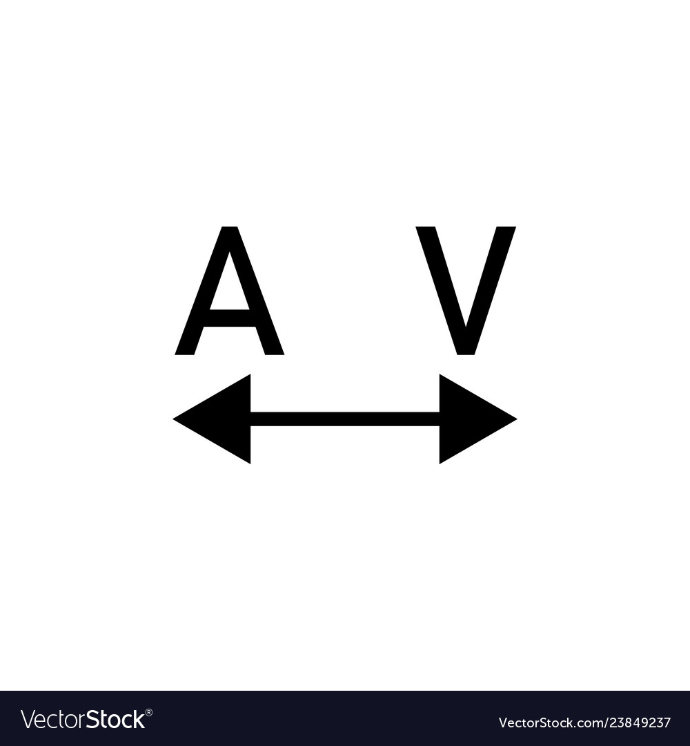 Tracking word a and v icon can be used for web vector image Tracking word a and v icon can be used for web