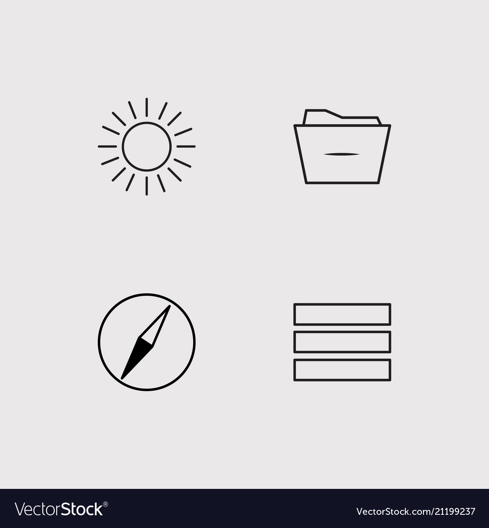 User interface simple linear icons set outlined