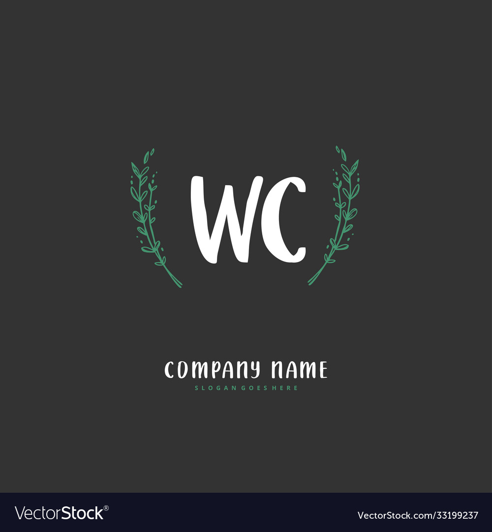 W c wc initial handwriting and signature logo Vector Image W c wc initial handwriting and signature logo
