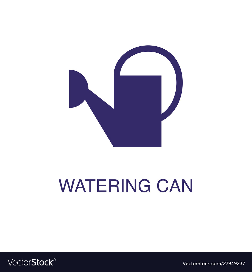 Watering can element in flat simple style on white
